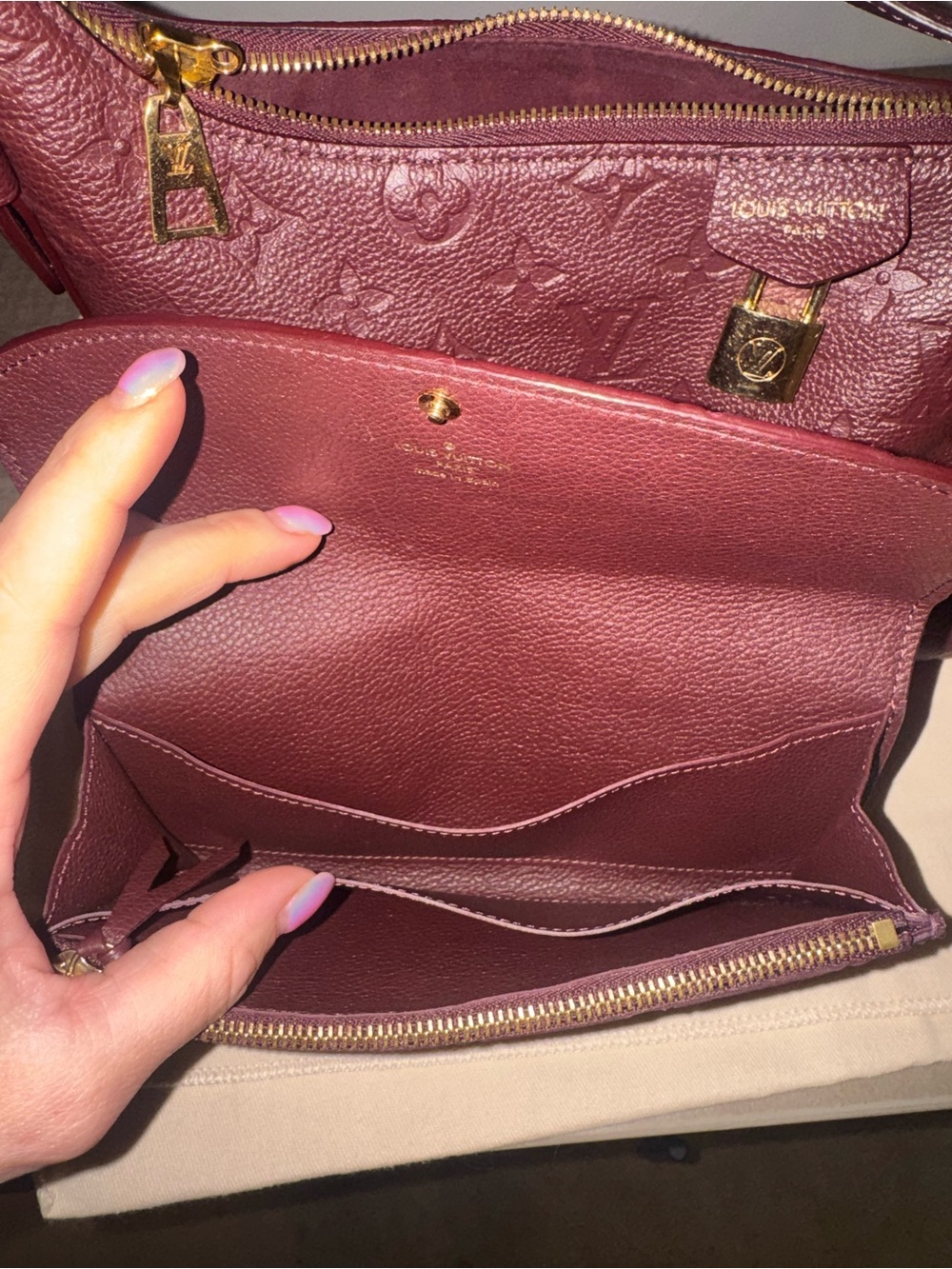 LOUIS VUITTON Authentic Sac Sport Purse PLUS Wallet & Coin Purse - Red/Wine - Picture 11 of 16